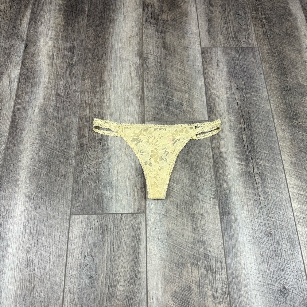 VS Light Yellow Lace Thong
